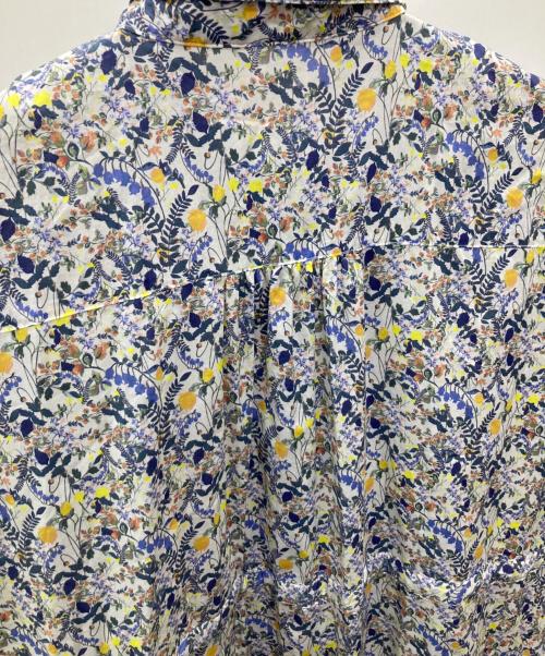 MACKINTOSH PHILOSOPHY（マッキントッシュ フィロソフィー）MACKINTOSH PHILOSOPHY (マッキントッシュ フィロソフィー) リバティフレンチスリーブワンピース ブルー サイズ:38の古着・服飾アイテム