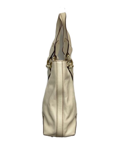 GUCCI（グッチ）GUCCI (グッチ) レザーハンドバッグ アイボリーの古着・服飾アイテム