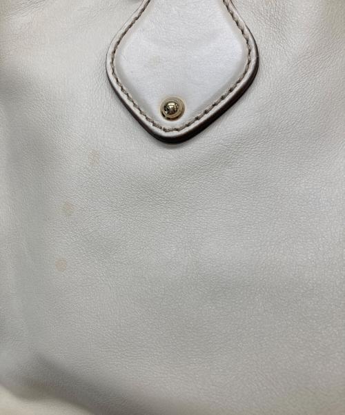 GUCCI（グッチ）GUCCI (グッチ) レザーハンドバッグ アイボリーの古着・服飾アイテム