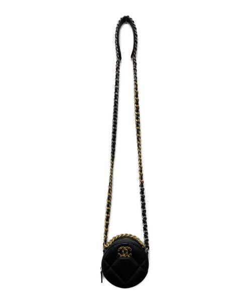 CHANEL（シャネル）CHANEL (シャネル) 19ラウンド チェーンショルダーバッグ ブラックの古着・服飾アイテム