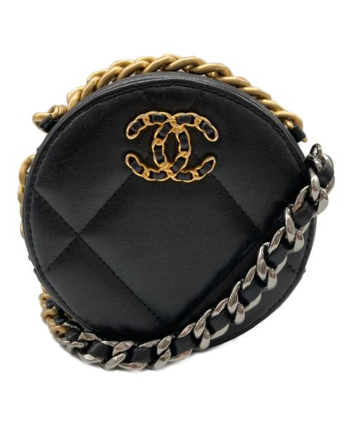 CHANEL（シャネル）CHANEL (シャネル) 19ラウンド チェーンショルダーバッグ ブラックの古着・服飾アイテム