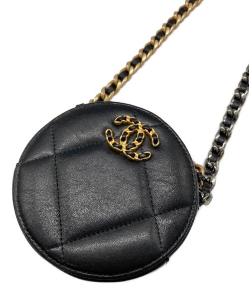 CHANEL（シャネル）CHANEL (シャネル) 19ラウンド チェーンショルダーバッグ ブラックの古着・服飾アイテム