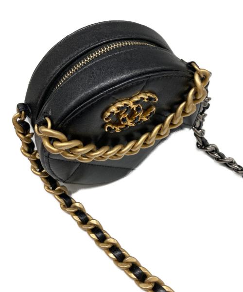 CHANEL（シャネル）CHANEL (シャネル) 19ラウンド チェーンショルダーバッグ ブラックの古着・服飾アイテム