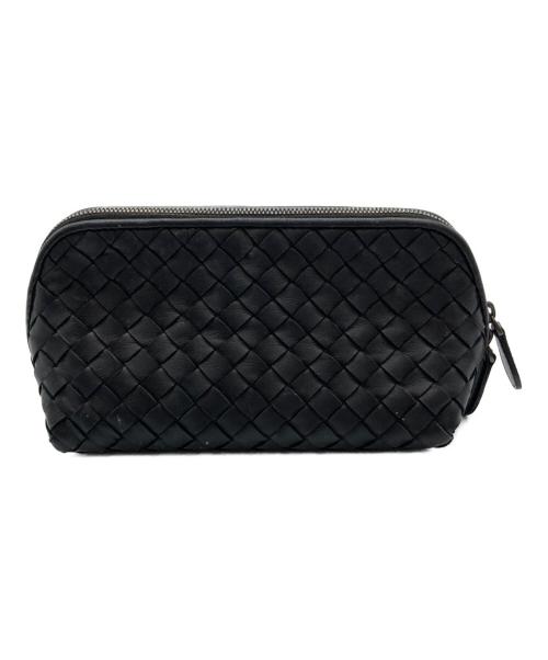 BOTTEGA VENETA（ボッテガベネタ）BOTTEGA VENETA (ボッテガベネタ) イントレチャートコスメポーチ ブラックの古着・服飾アイテム