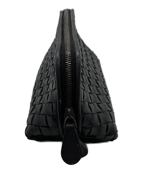BOTTEGA VENETA（ボッテガベネタ）BOTTEGA VENETA (ボッテガベネタ) イントレチャートコスメポーチ ブラックの古着・服飾アイテム