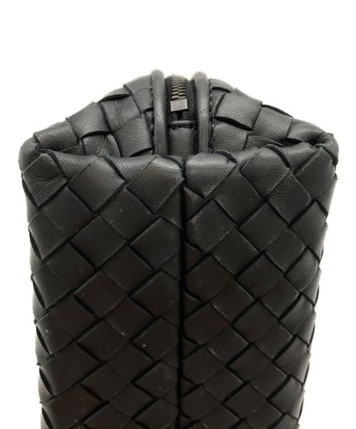 BOTTEGA VENETA（ボッテガベネタ）BOTTEGA VENETA (ボッテガベネタ) イントレチャートコスメポーチ ブラックの古着・服飾アイテム