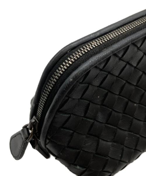 BOTTEGA VENETA（ボッテガベネタ）BOTTEGA VENETA (ボッテガベネタ) イントレチャートコスメポーチ ブラックの古着・服飾アイテム
