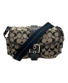 COACH（コーチ）の古着「SOHO/シグネチャーキャンバスショルダーバッグ/6835」｜ベージュ