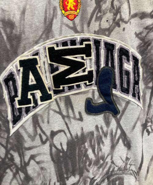 BALENCIAGA（バレンシアガ）BALENCIAGA (バレンシアガ) クラッシュダスト加工 ワッペン 半袖Tシャツ グレー サイズ:Lの古着・服飾アイテム