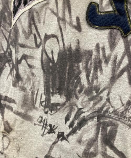 BALENCIAGA（バレンシアガ）BALENCIAGA (バレンシアガ) クラッシュダスト加工 ワッペン 半袖Tシャツ グレー サイズ:Lの古着・服飾アイテム