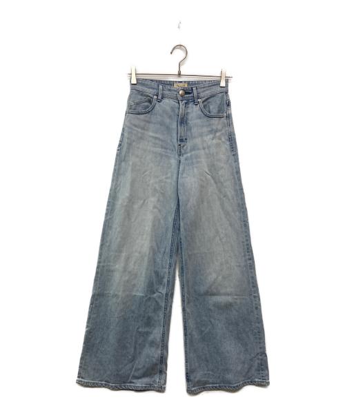 YANUK（ヤヌーク）YANUK (ヤヌーク) ワイドフレアデニムパンツ スカイブルー サイズ:22の古着・服飾アイテム