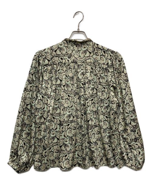 BALLSEY（ボールジィ）BALLSEY (ボールジィ) クラウドフラワープリント ボウタイブラウス グリーン サイズ:36の古着・服飾アイテム