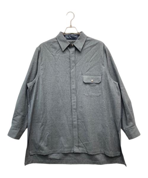 FUMITO GANRYU（フミトガンリュウ）FUMITO GANRYU (フミトガンリュウ) PICO EMBROIDERY SIDE LINE SHIRTS グレー サイズ:3の古着・服飾アイテム