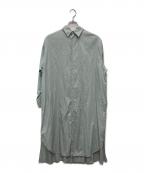 Graphpaperグラフペーパー）の古着「Broad Oversized Shirt Dress/GL221-60227」｜ミントグリーン