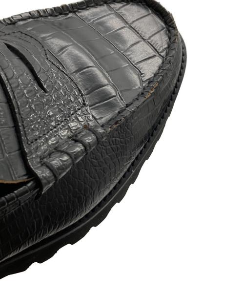 kenford（ケンフォード）kenford (ケンフォード) EMBOSSED LOAFERS ブラック サイズ:25 1/2の古着・服飾アイテム