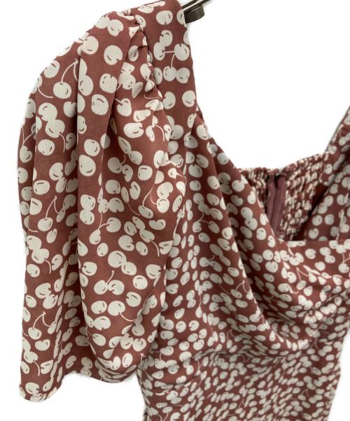 HER LIP TO（ハーリップトゥ）HER LIP TO (ハーリップトゥ) Cherry Pattern Cache-Coeur One-Piece/HLT2009006 ブラウン サイズ:Ｓの古着・服飾アイテム