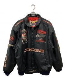 JEFFHAMILTON（メンズファッション）の古着「DODGE レーシングレザージャケット」｜ブラック