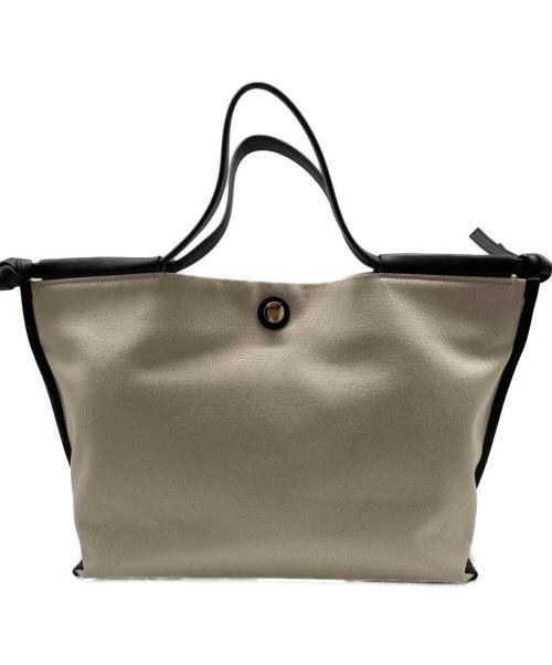 somewhere studio（サムウェア ステュディオ）somewhere studio (サムウェア ステュディオ) Cottage Tote Bag/トートバッグ/03-5360933 ブラック×アイボリーの古着・服飾アイテム