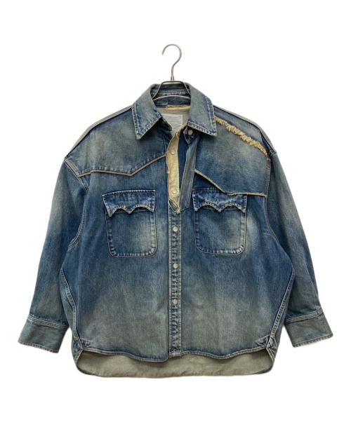 KOLOR（カラー）KOLOR (カラー) レイヤード ウエスタン オーバーサイズ デニムシャツ インディゴ サイズ:２の古着・服飾アイテム