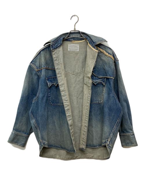 KOLOR（カラー）KOLOR (カラー) レイヤード ウエスタン オーバーサイズ デニムシャツ インディゴ サイズ:２の古着・服飾アイテム