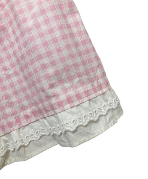 PRADA（プラダ）PRADA (プラダ) ギンガムチェックフレアスカート/P157N R181 1Q03 ピンク サイズ:42の古着・服飾アイテム