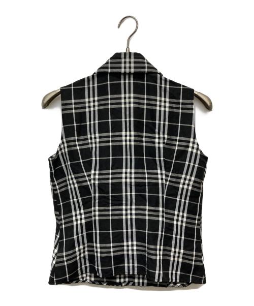 BURBERRY LONDON（バーバリーロンドン）BURBERRY LONDON (バーバリーロンドン) フリルカシュクールシャツ ブラック サイズ:Lの古着・服飾アイテム