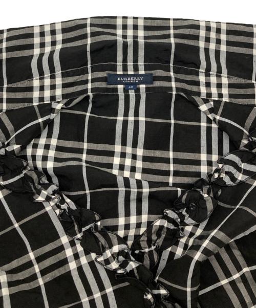 BURBERRY LONDON（バーバリーロンドン）BURBERRY LONDON (バーバリーロンドン) フリルカシュクールシャツ ブラック サイズ:Lの古着・服飾アイテム