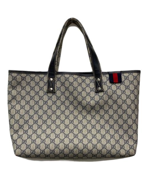 GUCCI（グッチ）GUCCI (グッチ) GG PVCキャンバストートバッグ/211134 グレーの古着・服飾アイテム