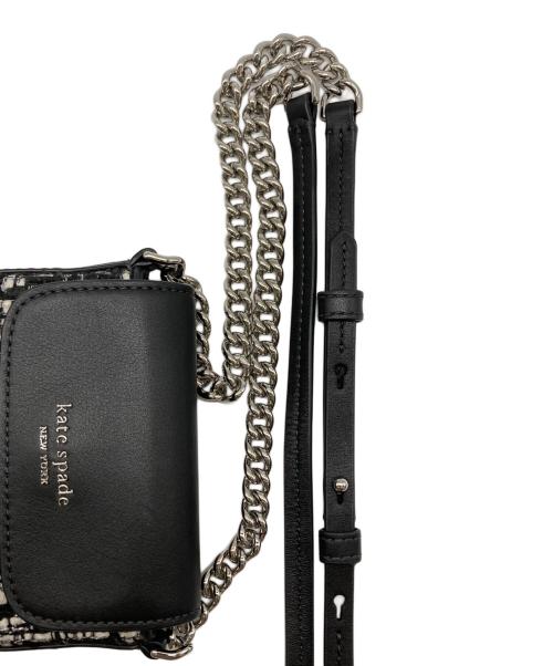 Kate Spade（ケイトスペード）Kate Spade (ケイトスペード) ステッフィーツイードフォン クロスボディ ホワイト×ブラックの古着・服飾アイテム