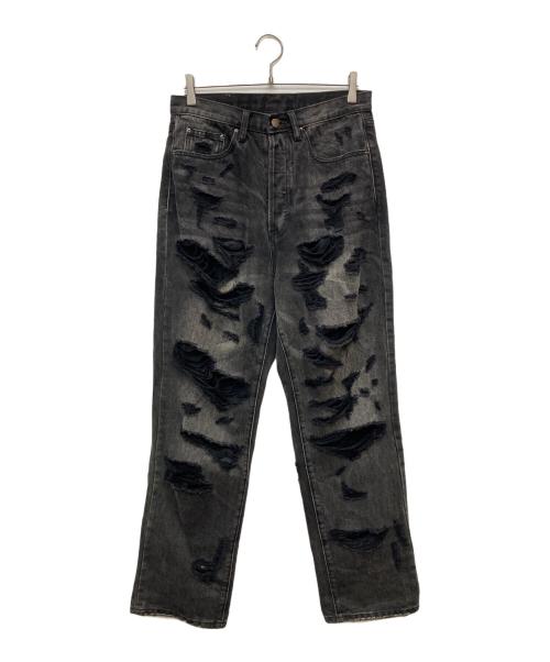 mnml（ミニマル）MNML (ミニマル) ダメージデニムパンツ ブラック サイズ:W28の古着・服飾アイテム