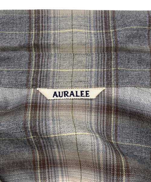 AURALEE（オーラリー）AURALEE (オーラリー) SUPER LIGHT WOOL CHECK SHIRTS ブラウン サイズ:4の古着・服飾アイテム