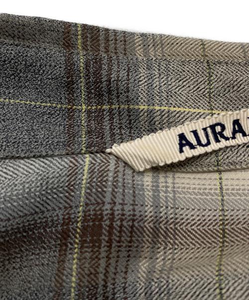 AURALEE（オーラリー）AURALEE (オーラリー) SUPER LIGHT WOOL CHECK SHIRTS ブラウン サイズ:4の古着・服飾アイテム