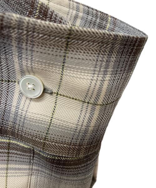 AURALEE（オーラリー）AURALEE (オーラリー) SUPER LIGHT WOOL CHECK SHIRTS ブラウン サイズ:4の古着・服飾アイテム