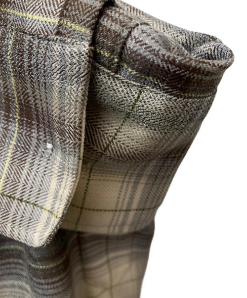 AURALEE（オーラリー）AURALEE (オーラリー) SUPER LIGHT WOOL CHECK SHIRTS ブラウン サイズ:4の古着・服飾アイテム