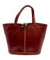 HENRY CUIR (アンリークイール) PASTECステッチレザーハンドバッグ レッド：28000円