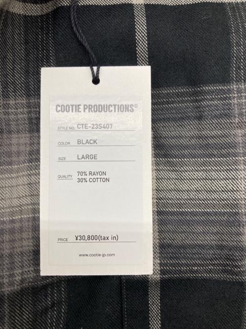 COOTIE PRODUCTIONS（クーティープロダクツ）COOTIE PRODUCTIONS (クーティープロダクツ) R/C Ombre Check S/S Shirt/CTE-23S407 ブラック サイズ:Ｌの古着・服飾アイテム