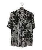 BALMAINバルマン）の古着「Macro Monogram Pyjama Shirt/HN011VD01」｜ブラック
