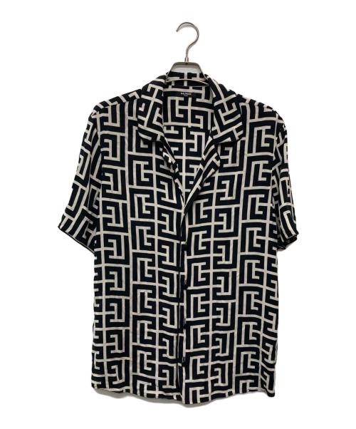 BALMAIN（バルマン）BALMAIN (バルマン) Macro Monogram Pyjama Shirt/HN011VD01 ブラック サイズ:39の古着・服飾アイテム