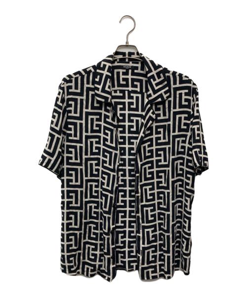 BALMAIN（バルマン）BALMAIN (バルマン) Macro Monogram Pyjama Shirt/HN011VD01 ブラック サイズ:39の古着・服飾アイテム