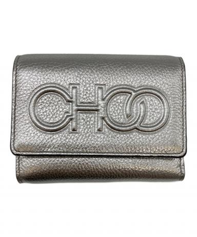 JIMMY CHOO ジミーチュウ　シルバー 三つ折り財布 中古・古着通販】JIMMY CHOO (ジミーチュウ) 3つ折り財布 シルバー