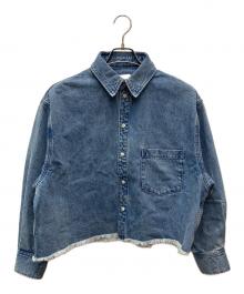 upper hights（アッパーハイツ）の古着「クロップドデニムシャツ」｜スカイブルー