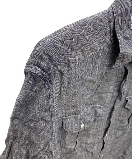 BRUNELLO CUCINELLI（ブルネロクチネリ）BRUNELLO CUCINELLI (ブルネロクチネリ) ヘリンボーンリネンS/Sシャツ/221 60C003 グレー サイズ:30の古着・服飾アイテム