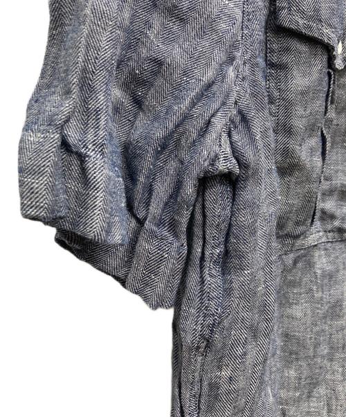 BRUNELLO CUCINELLI（ブルネロクチネリ）BRUNELLO CUCINELLI (ブルネロクチネリ) ヘリンボーンリネンS/Sシャツ/221 60C003 グレー サイズ:30の古着・服飾アイテム