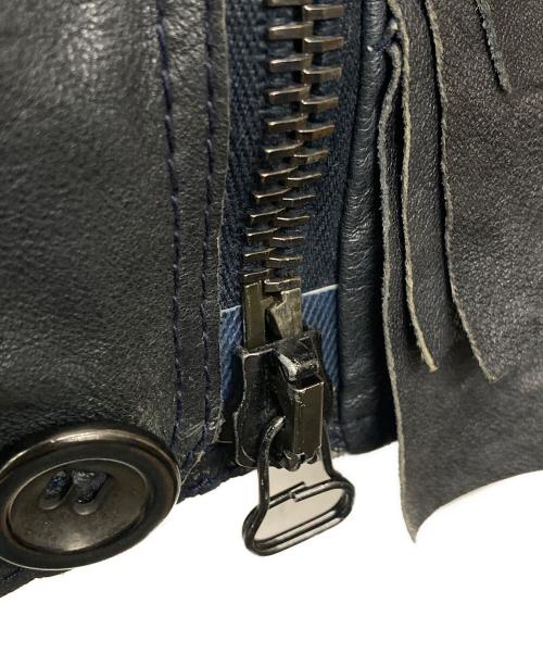 3.1 phillip lim（スリーワンフィリップリム）3.1 phillip lim (スリーワンフィリップリム) フリルレザーライダースジャケット ブラック サイズ:2の古着・服飾アイテム