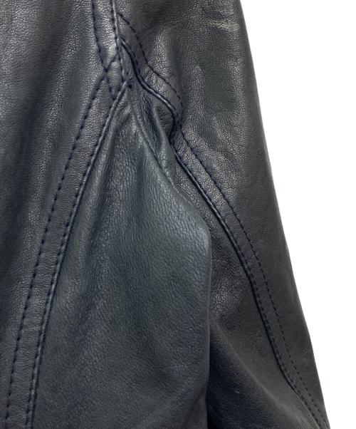 3.1 phillip lim（スリーワンフィリップリム）3.1 phillip lim (スリーワンフィリップリム) フリルレザーライダースジャケット ブラック サイズ:2の古着・服飾アイテム