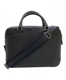 PELLE MORBIDA（ペッレモルビダ）の古着「Capitanoブリーフバッグ(2室タイプ)/PMO-CA202」｜ネイビー