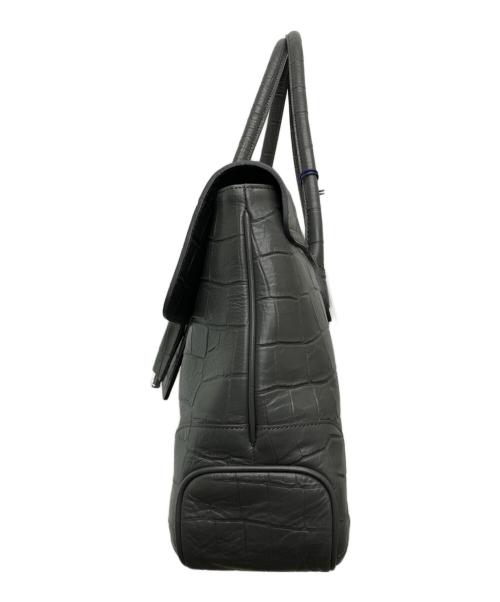 PELLE MORBIDA（ペッレモルビダ）PELLE MORBIDA (ペッレモルビダ) フラップトートバッグ/PMO-MB055AELE グレーの古着・服飾アイテム
