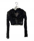 PRANK PROJECTプランクプロジェクト）の古着「Lace Frill Wave Cardigan/31252315608」｜ブラック