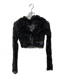 PRANK PROJECT（プランクプロジェクト）の古着「Lace Frill Wave Cardigan/31252315608」｜ブラック