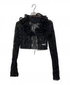 PRANK PROJECTプランクプロジェクト）の古着「Lace Frill Wave Cardigan」｜ブラック